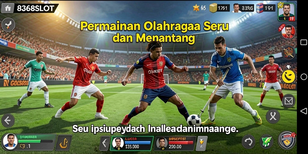 Screenshot utama 8368SLOT menampilkan aksi seru dalam permainan olahraga.