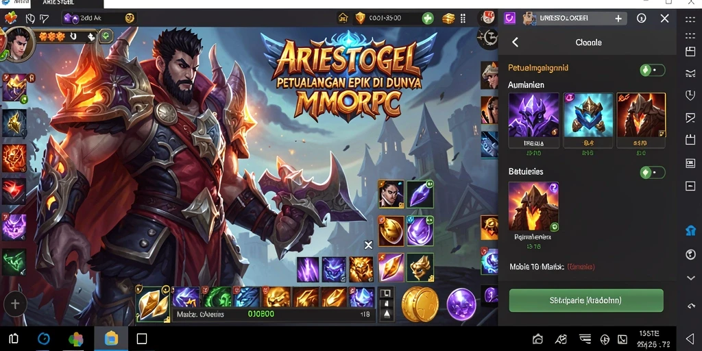 Screenshot dari gameplay ARIESTOGEL yang menampilkan pertempuran seru di dunia MMORPG.