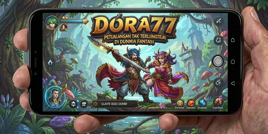 Tampilan gameplay DORA77 menampilkan aksi petualangan yang menegangkan.