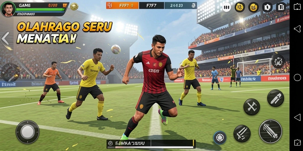 Screenshot tampilan gameplay F7F7 yang menampilkan aksi olahraga seru.