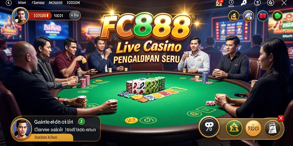 Tampilan gameplay Live Casino di FC888 yang menarik dan interaktif.