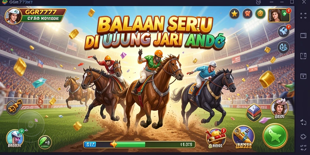 Screenshot gameplay GGR7777 dengan mobil balap melaju kencang.