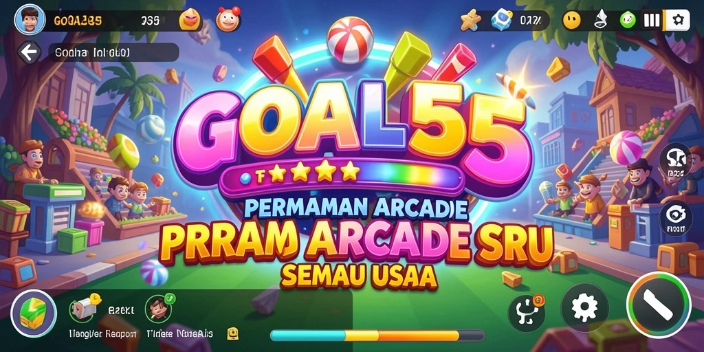 Screenshot gameplay GOAL55 menampilkan aksi seru permainan Arcade.