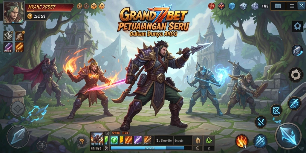 Screenshot menampilkan karakter utama dalam pertempuran epik di dunia fantasi.