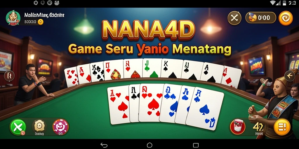 Tampilan screenshot NANA4D dengan gameplay Domino yang seru dan interaktif.