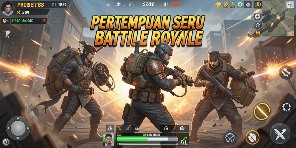 Tampilan seru dan menegangkan dari gameplay Battle Royale PROBET88.
