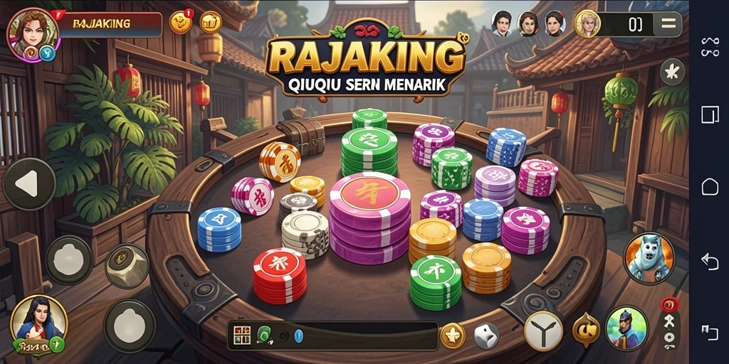 Gameplay seru QiuQiu dalam RAJAKING yang menarik.