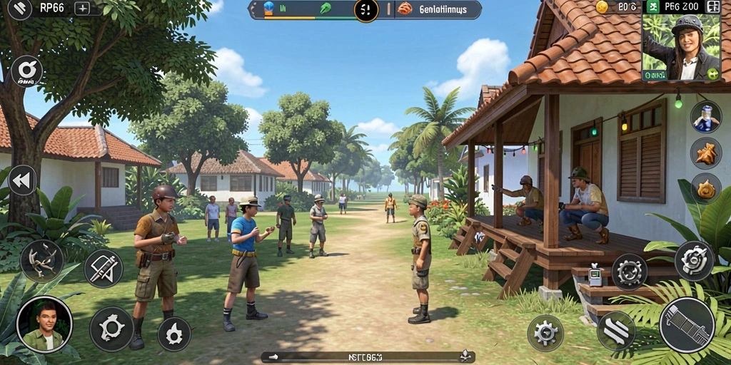 Tampilan gameplay RP66 dengan berbagai aktivitas simulator kehidupan.