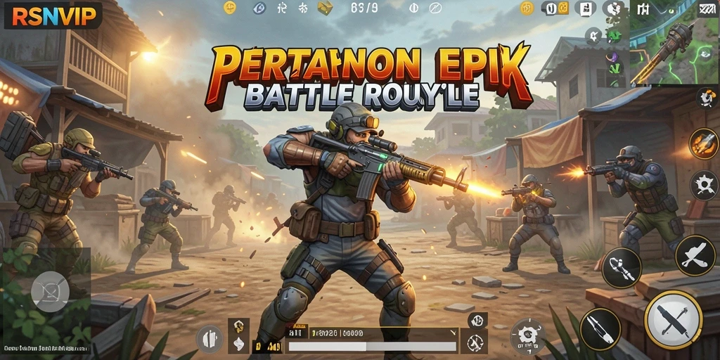 Tampilan mengesankan dari gameplay Battle Royale di RSNVIP.