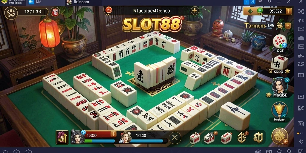 Screenshot SLOT88 menampilkan gameplay Mahjong yang menarik dan penuh tantangan.