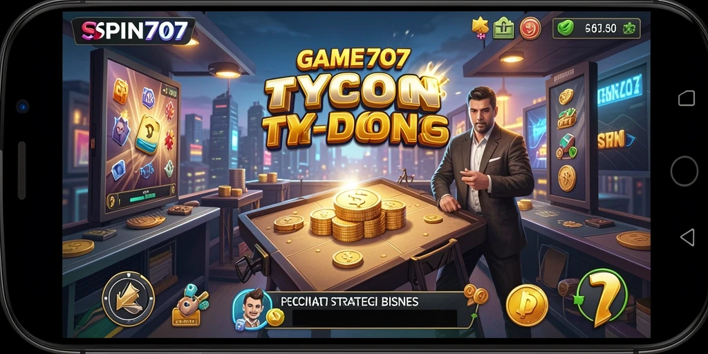 Tampilan menarik gameplay Tycoon SPIN707 saat membangun bisnis.