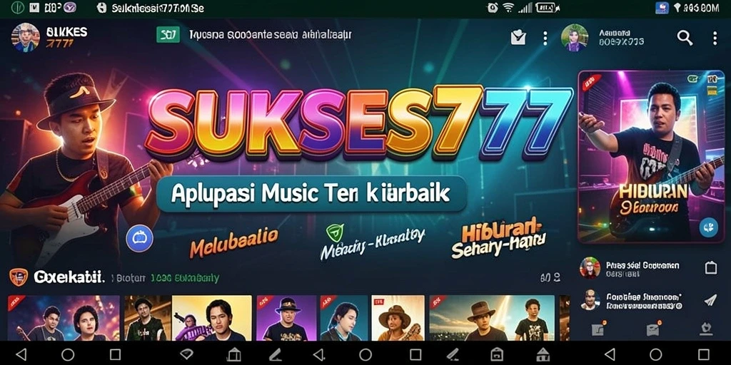 Tampilan gameplay SUKSES777 dengan berbagai pilihan lagu.