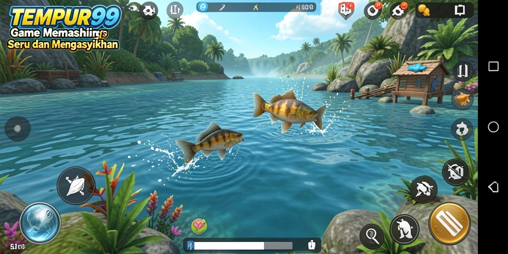 Gameplay TEMPUR99 yang seru dengan aksi memancing mendebarkan.