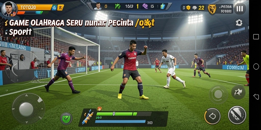 Screenshot TOTO20 menunjukkan aksi mendebarkan dalam permainan olahraga.