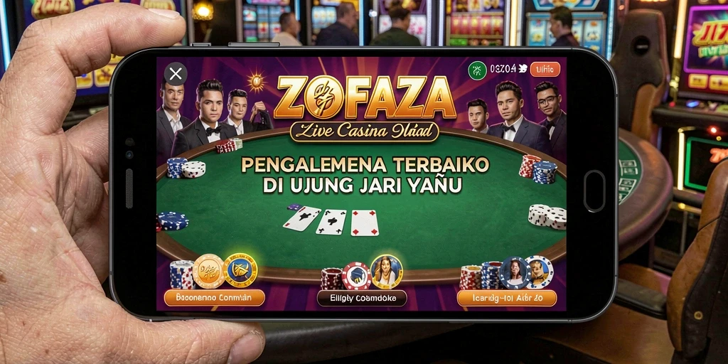 Screenshot utama ZOFAZA menampilkan gameplay Live Casino yang menarik.